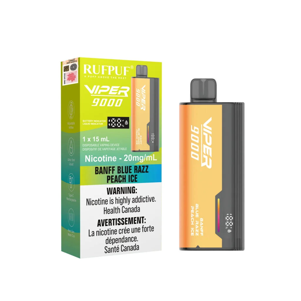 rufpuf Viper 9000 Banff Blue Razz Peach Ice (20mg)