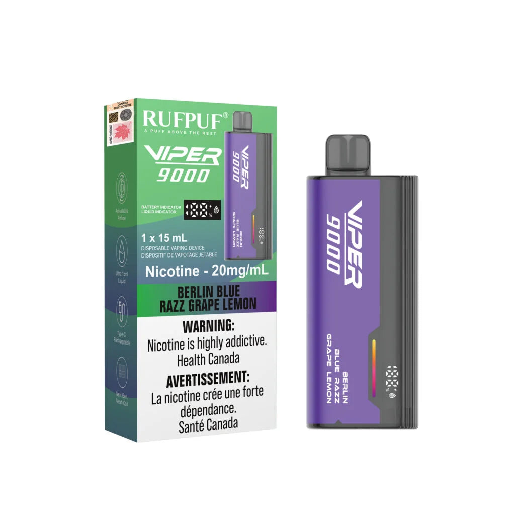 rufpuf Viper 9000 Berlin Blue Razz Grape Lemon (20mg)
