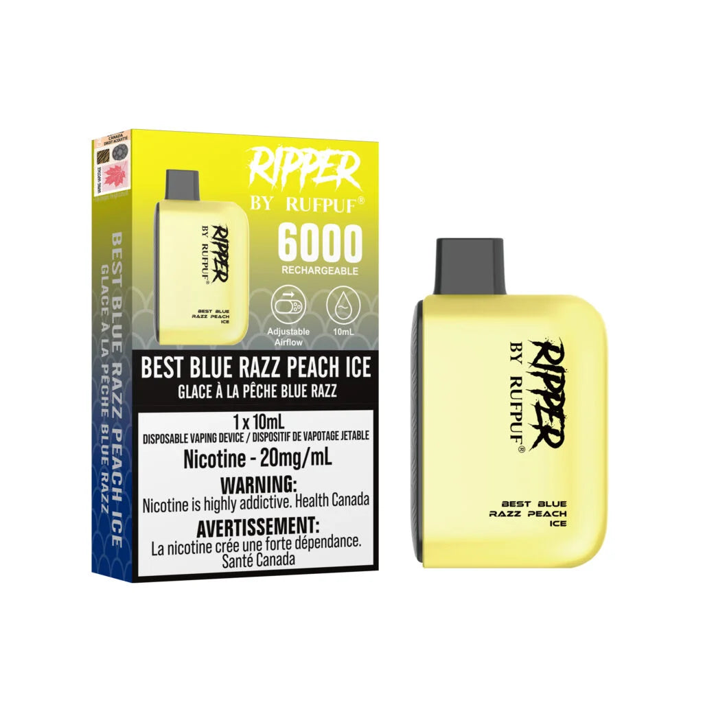 Rufpuf Ripper 6000 best blue razz Peach Ice (20mg)