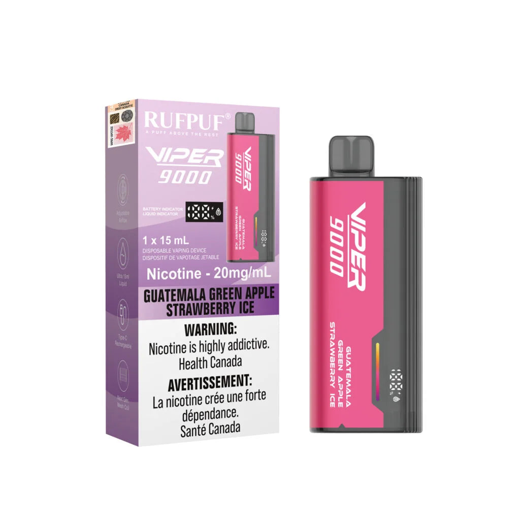 rufpuf Viper 9000 Guatemala Green Apple Strawberry Ice (20mg)