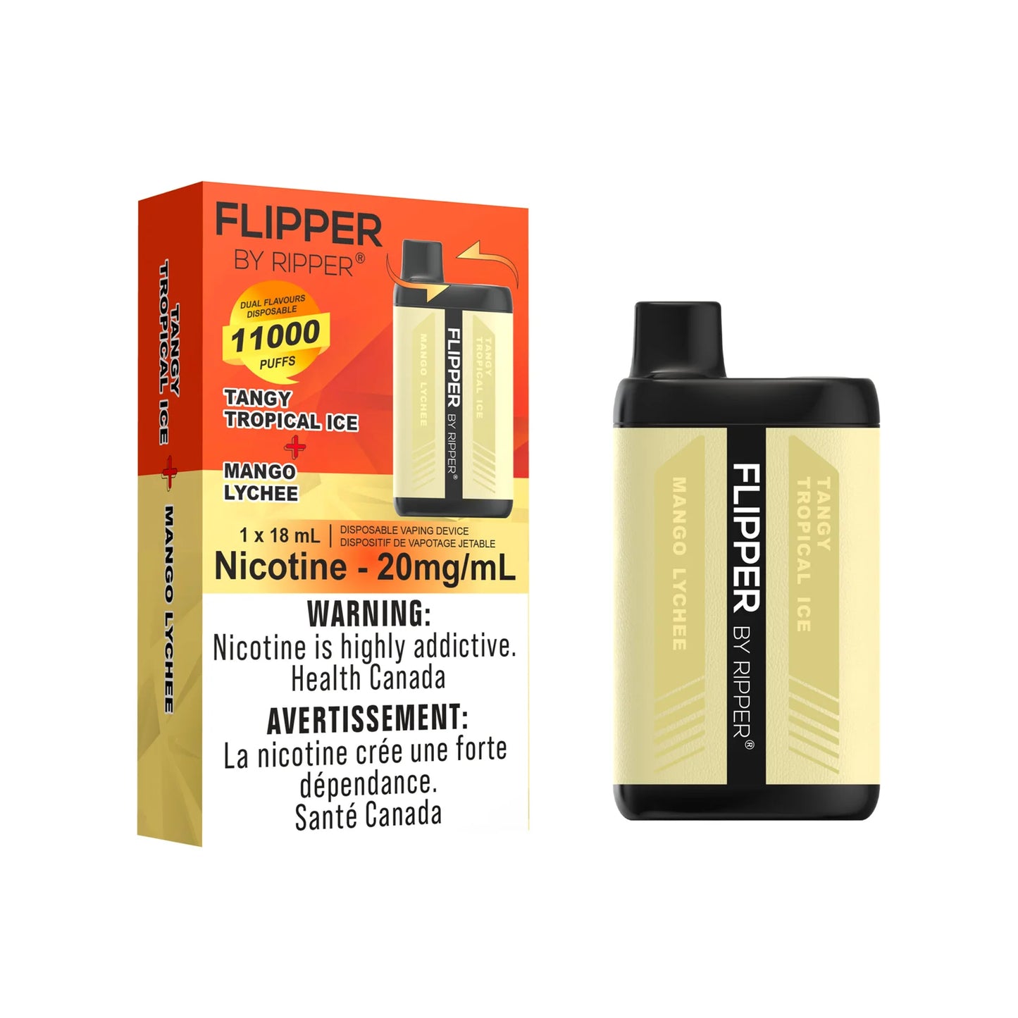 Flipper 11000 tangy tropical ice + mango lychee