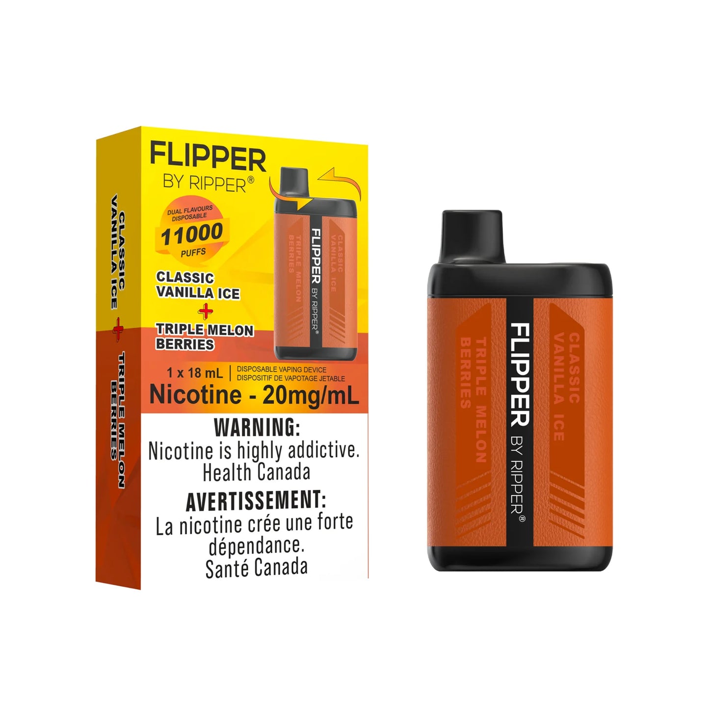 flipper 11000 classic vanilla ice + triple melon berries