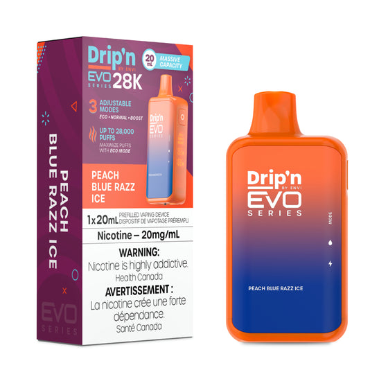 (Ontario) Drip'n by Envi EVO Series 28K Disposable - Peach Blue Razz Ice