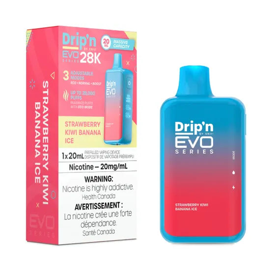 (Ontario) Drip'n by Envi EVO Series 28k Disposable - Strawberry Kiwi Banana lce