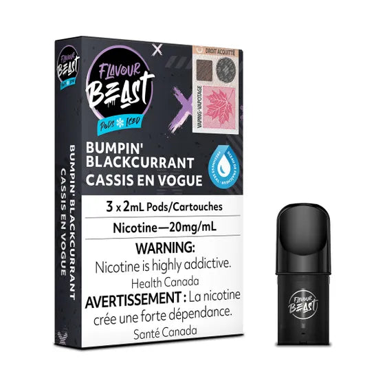 Flavour Beast Pod pack – Bumpin’ Blackcurrant Iced – 20MG