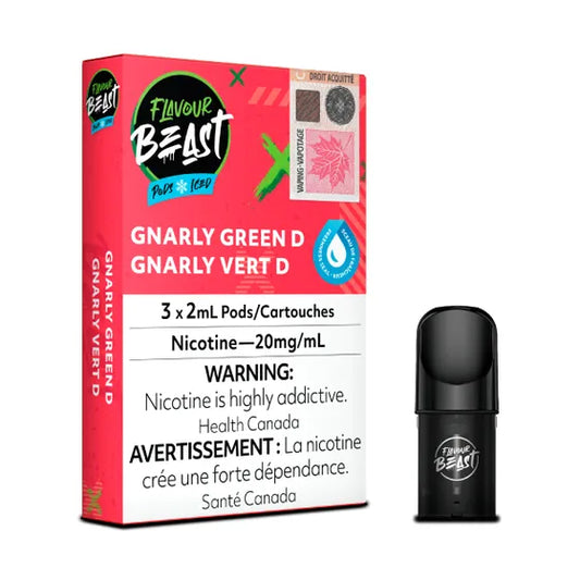 Flavour Beast Pod Pack - Gnarly Green D - 20MG