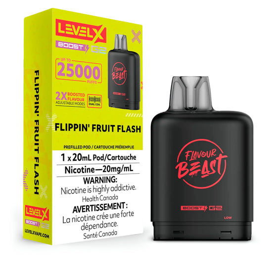 (Ontario) Level X Flavour Beast Boost Pod 20mL - Flippin' Fruit Flash