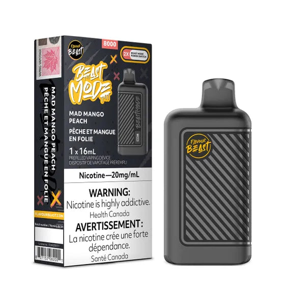 (Ontario) Flavour Beast Beast Mode 8K Disposable - Mad Mango Peach 20MG