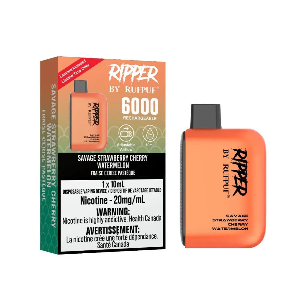 Rufpuf Ripper 6000 Savage Strawberry Cherry Watermelon (20mg)